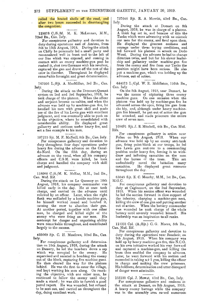 Edinburgh Gazette – January 20, 1919- p2of2